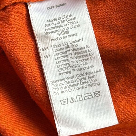 Madewell The Linen-Blend Oversized Shirt in burnt orange L - Picture 7 of 8